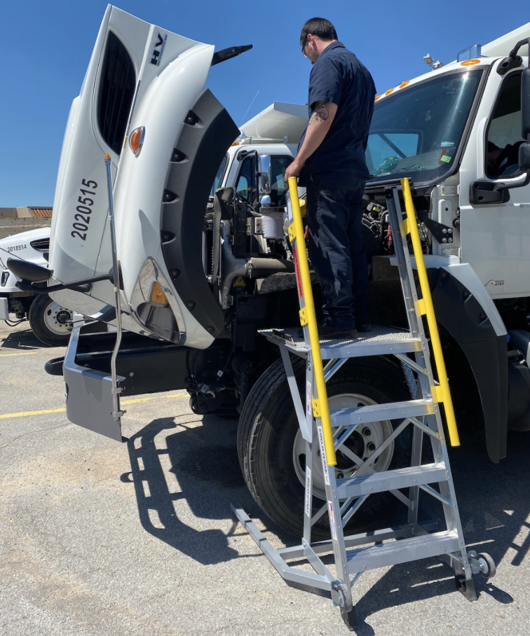 this image shows truck engine repair in Chesapeake, VA